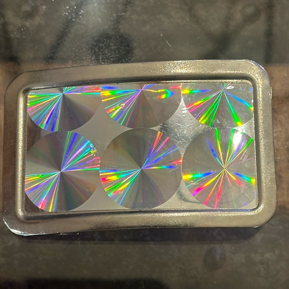 Holographic Silver Belt Buckle Rockabilly Cyberpunk